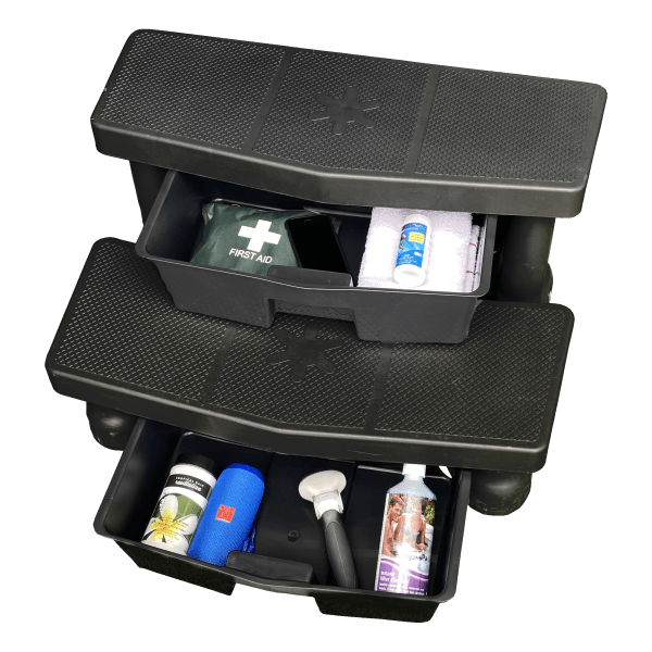 Easy Step Storage Tray Twin Pack - BLACK