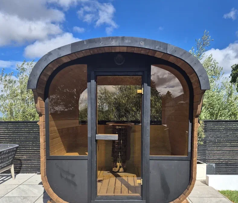 2m Cube Sauna Installation in Darras Hall, Ponteland, Northumberland